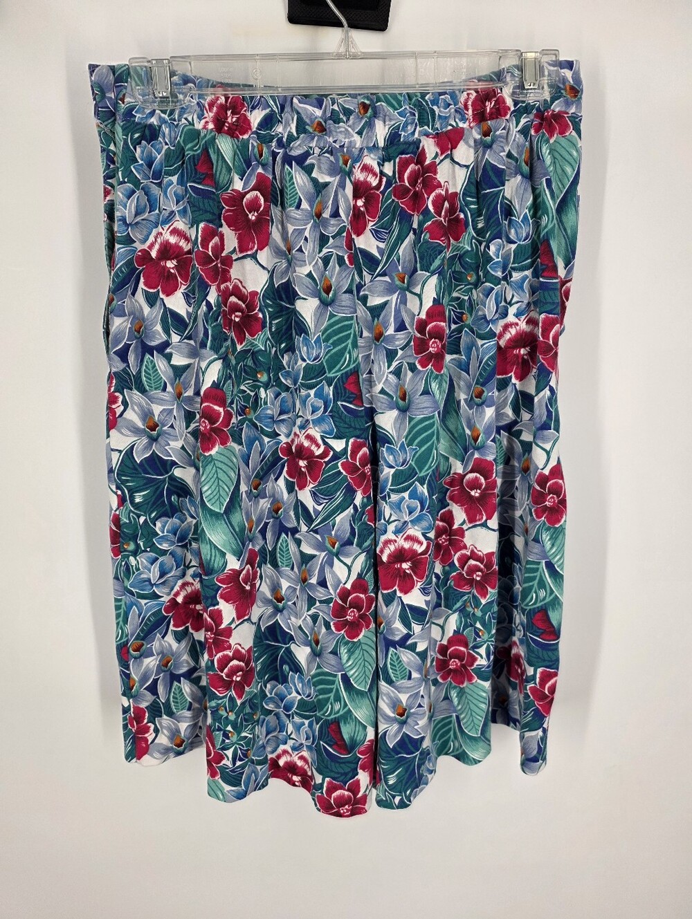 Leslie Fay Vintage 90s Floral Pleated Shorts Size 10 Pink Blue Grandmacore - Picture 4 of 7